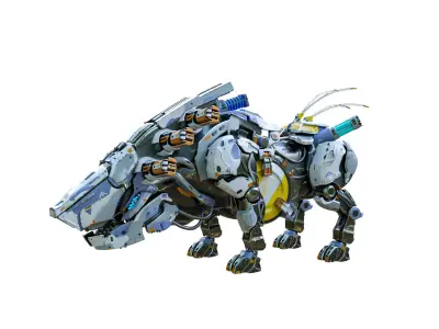 Mechanical Beast Low-poly 3D model