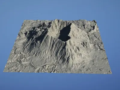 Landscape Environment Volcano Snow 12 Low-poly 3D model