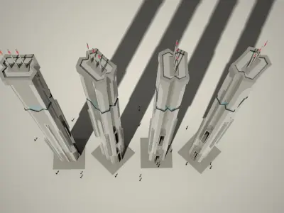 Iso Tower03 Low-poly 3D model