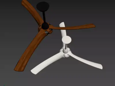 Modern 3-Blade Ceiling Fan Set 3D model