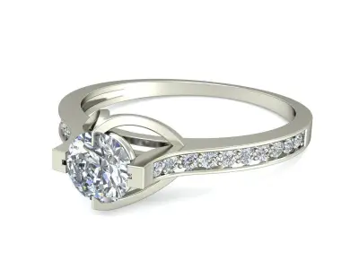 Women Wedding Engagement Ring 3D print model 17