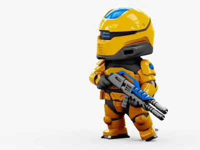 TOON CYBER TROOPER  RIGGED 3D model