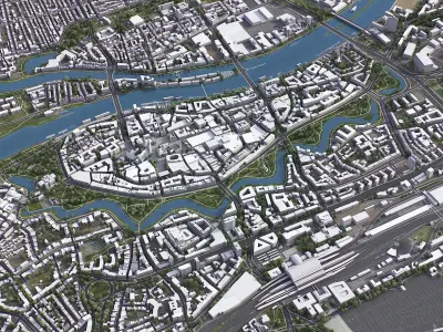 Bremen - City 3D Model Low-poly 3D model
