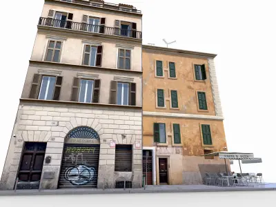 Old Italian Buildings Low-poly 3D model