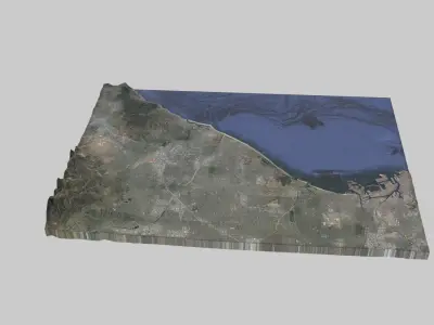 Huntington Beach City Low-poly 3D model