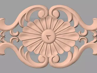 Door flower 3D relief STL Model for CNC woodworking carving E265 3D model