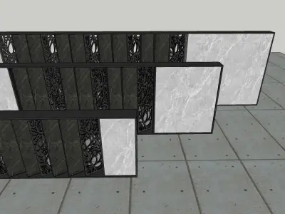 Realistic Boundary Wall 3D Model 3D model