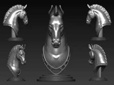 Horse Bust 3D print model
