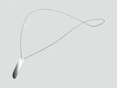 Army Tag Necklace Low-poly 3D model