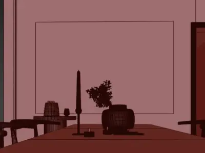 Black Dining Room 3D model