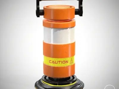 CyberPunk Traffic Drum V2 Game optimized Low-poly 3D model