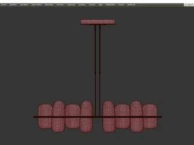 Vitre Large Linear LED Pendant Low-poly 3D model
