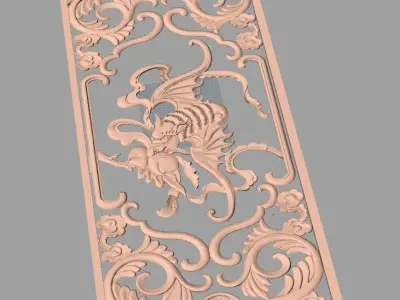 European furniture 3D relief models for CNC wood engraving E233 3D model