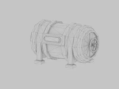 Retro Sci-Fi Industrial Pack  Low-poly 3D model