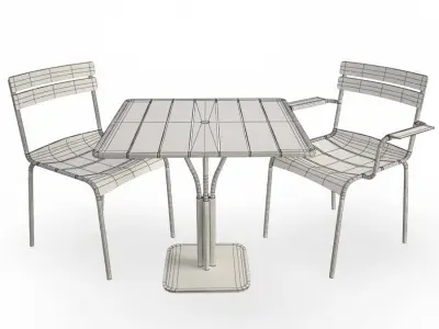 Luxembourg Metallic Table and chairs Fermob 3D model