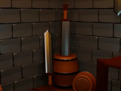 Anciant Room Low-poly 3D model