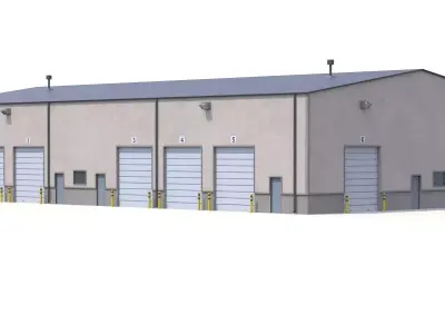 Warehouse Building 5 PBR Low-poly 3D model