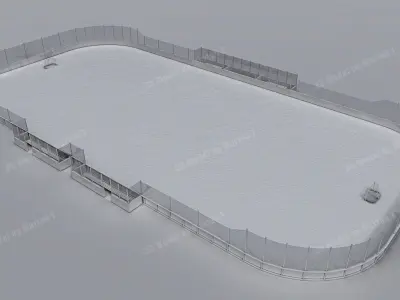 Ice Hockey Rink International Version IIHF Low-poly 3D model
