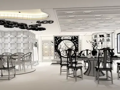 Business Restaurant - Coffee - Banquet  36 3D model