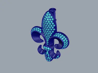 Diamond Fleur-de-Lis Brooch JDBCo 3D print model