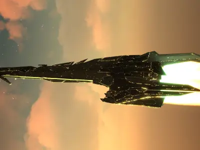 Spaceship  SS-01 SS Class Frigate Ship 3D model