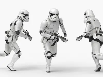  Dirty First Order Stormtrooper with Blaster Running 