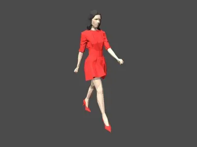 Rigged Lowpoly Woman Low-poly 3D model