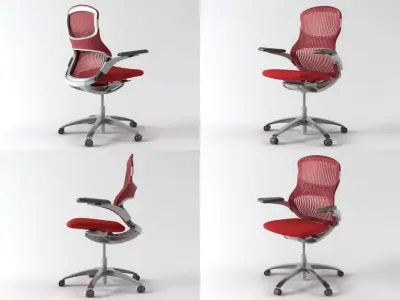 Generation four different office chairs 3D model