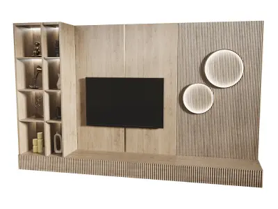 Tv wall set 1 3D model