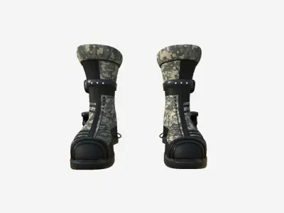 SciFi Boots A10 Digital Camouflage - Character Design Fashion Low-poly 3D model