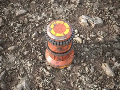 Stone mud ground tile  Low-poly 3D model