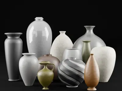 Decorative vases collection 3D Model Pack