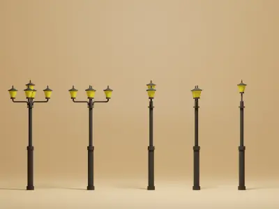 Street Lights Pack Low-poly 3D model