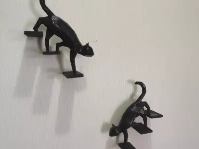 Low Poly Cat Climbing Down 3D print model