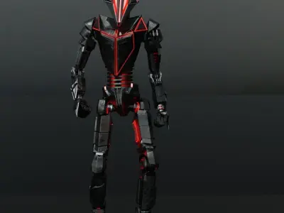 Sci-Fi Red Robot 3D model