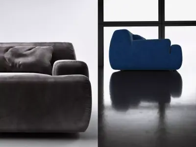 Norton sofa velvet 3D model