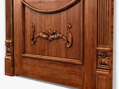 Door0032 ornate wooden door 3D model