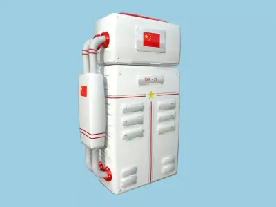 Astronaut Backpack 02 - China Red - Character Design Fashion Low-poly 3D model