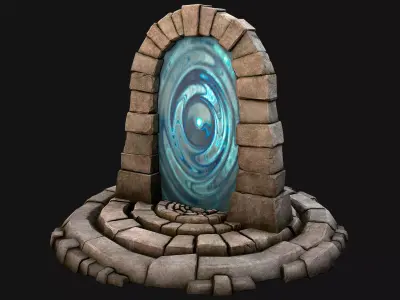 Medieval Portal Teleport Video Animation for Unreal and Unity  Low-poly 3D model