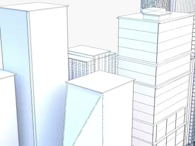 Lowpoly - High-Rise and Skyscraper Pack Low-poly 3D model