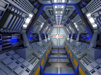 Sci Fi Corridor Station 3D model