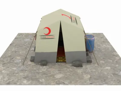 SyrianTentCityPart01 tent Low-poly 3D model