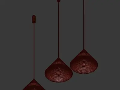 Cleo Pendant Brass  White 3D model