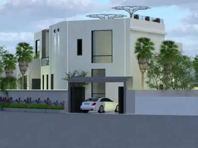 Modern Residential Villa Exterior Design  3D model