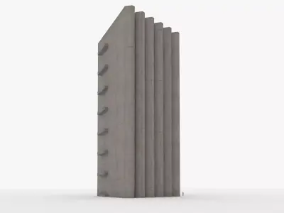 Brutalist Vent Grille 18 Low-poly 3D model