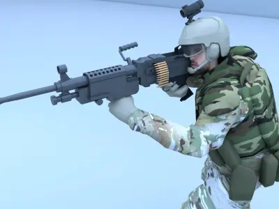 soldier Low-poly 3D model