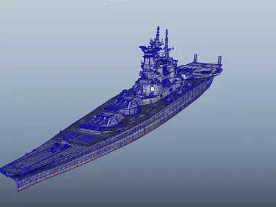 Yamato 2030  Futuristic Battleship  1 to 2000 scale 3D print model