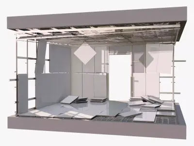 Abandoned Modular Booth M1 3D model