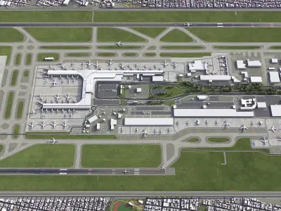 Bogota -  El Dorado Airport - BOG Low-poly 3D model