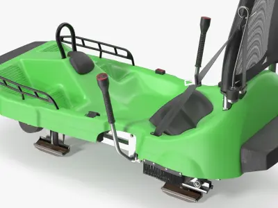  Rail-Guided Coaster Sled With Levers Green 